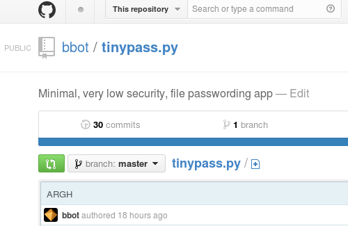 A nice screenshot of the tinypass.py github project